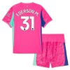 Virallinen pelipaita Manchester City Ederson M. 31 Maalivahti 2025-26 Lyhythihainen Pinkki - Lasten ( + Lyhyet housut )